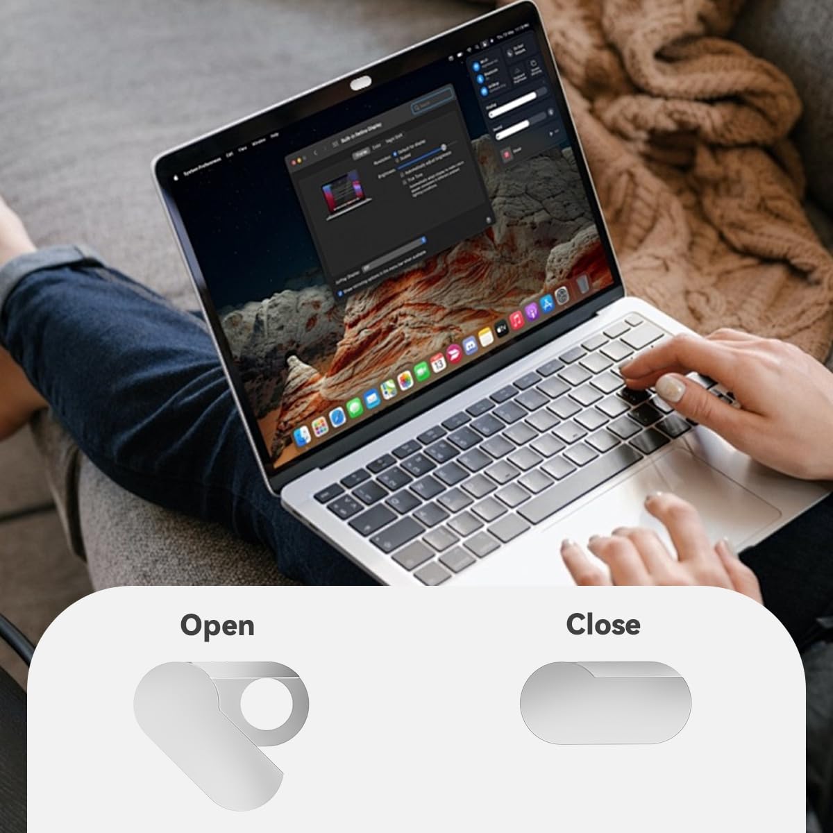 Cloudvalley Webcam Cover, Ultra Durable Metal 0.015 Inch Ultra Thin Web Laptop Privacy Camera Covers For Macbook Air Pro, Ipad P