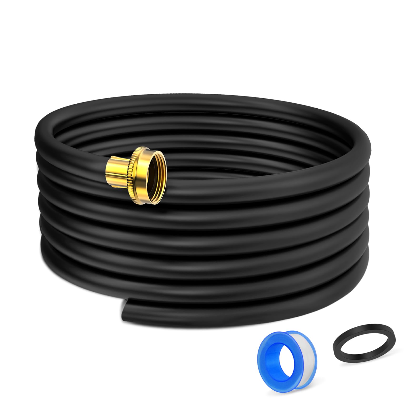 25Ft Dehumidifier Drain Hose With 3/4 Inch Fht Connector, Featuring Rust Resistant Brass Fittings For Leak Proof Connection, Per