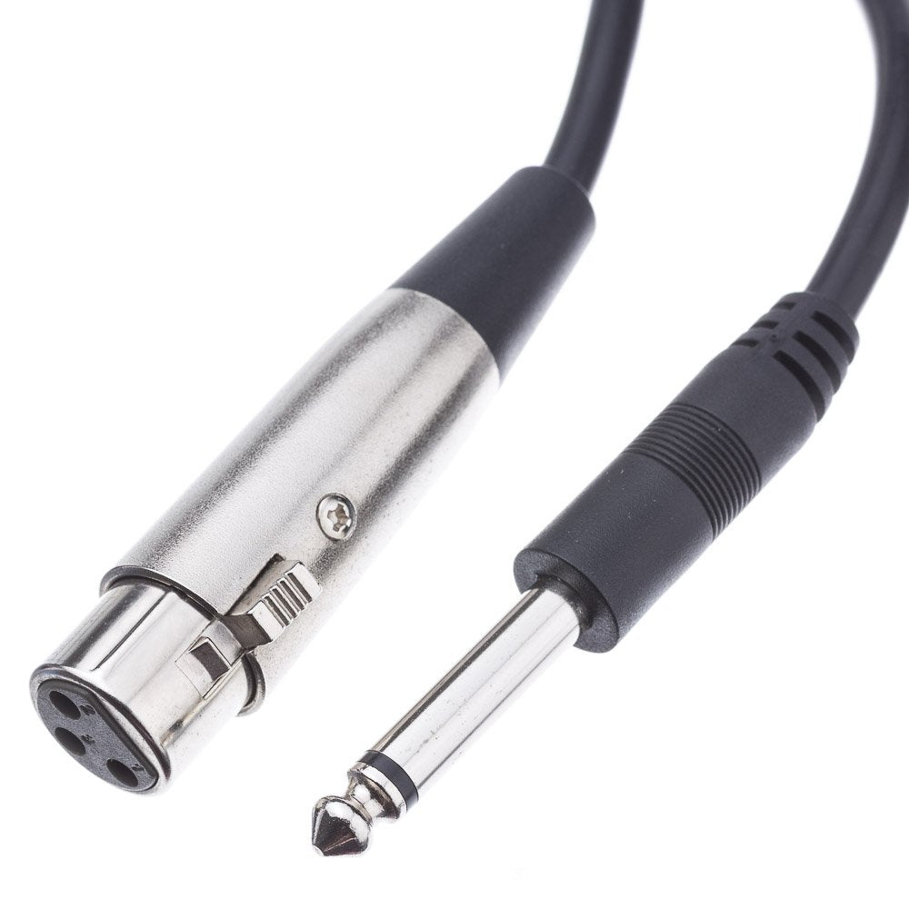 Cablewholesale 3 Pin Xlr Female To 1/4'' Mono Male Audio Cable, 24 Awg Microphone Cable, 25 Feet