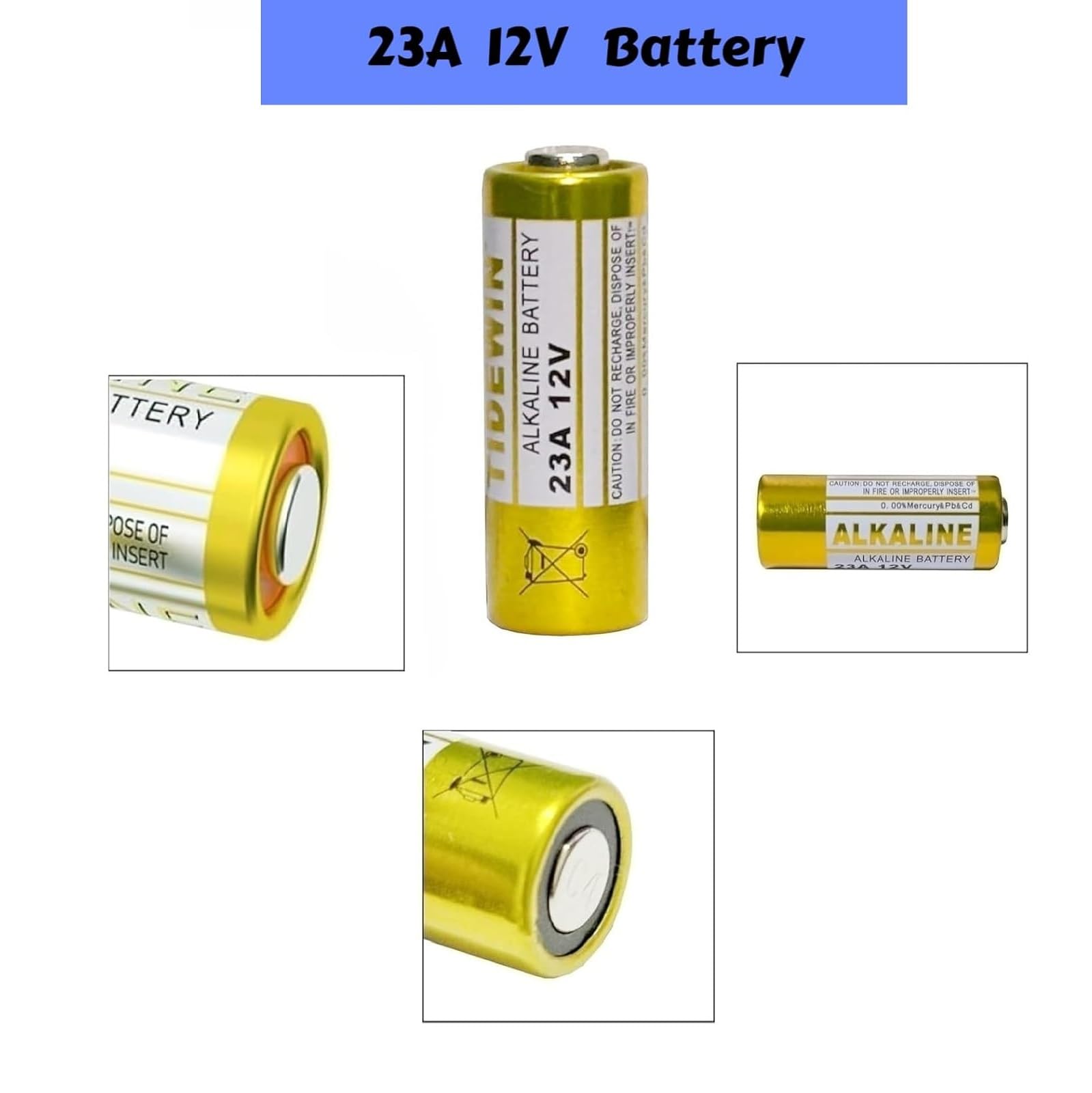 12V A23 Battery, 10 Pack, For Remote Control,23A 12 Volt Battery A23 Batteries- Long Lasting
