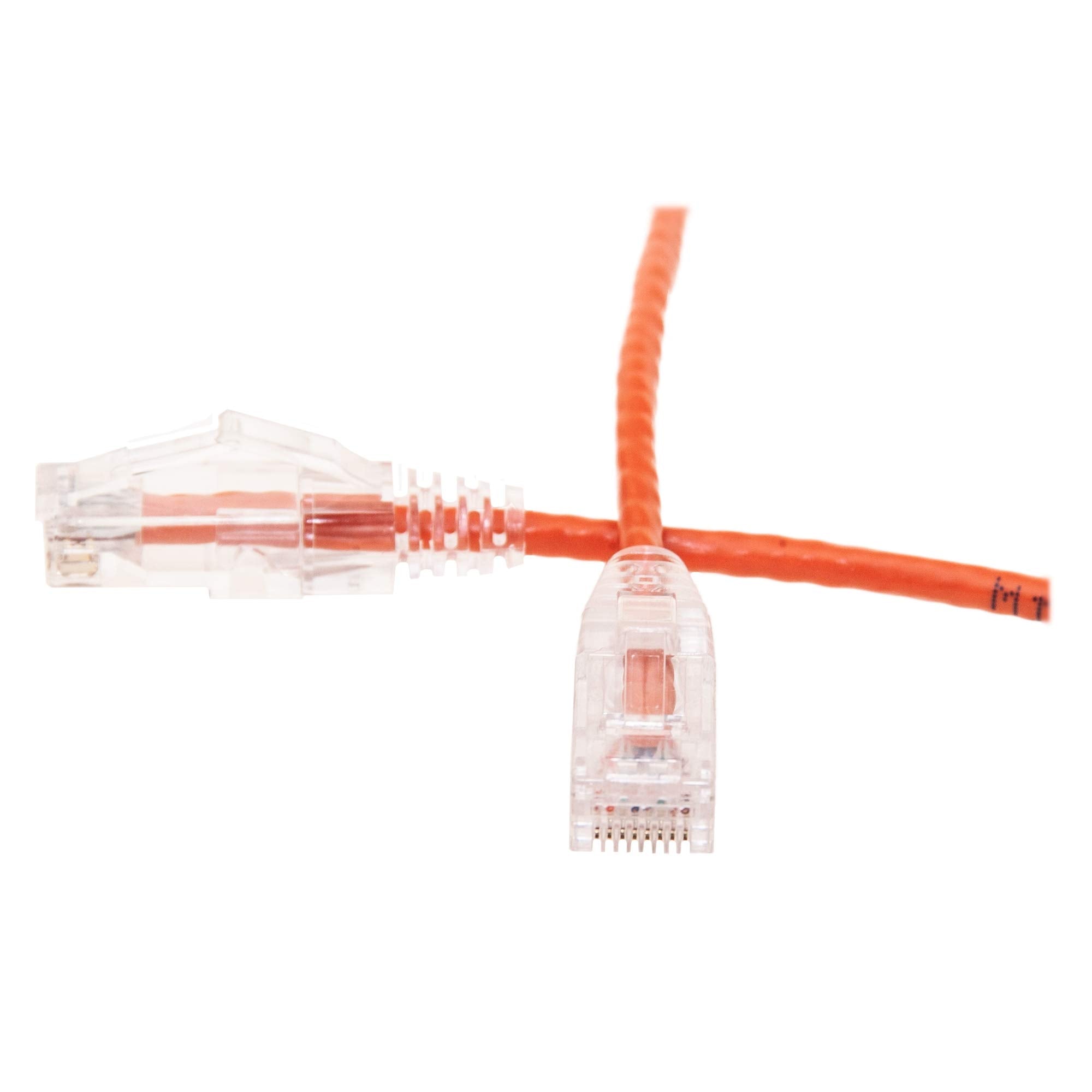 CableWholesale Cat6 Slim Ethernet Patch Cable, 28AWG, ETL Approved, RJ45 Gold Plate Connector Snagless/Boot Unshielded Twisted Pair (UTP), Internet Network Patch Cable, Orange, 2 Foot
