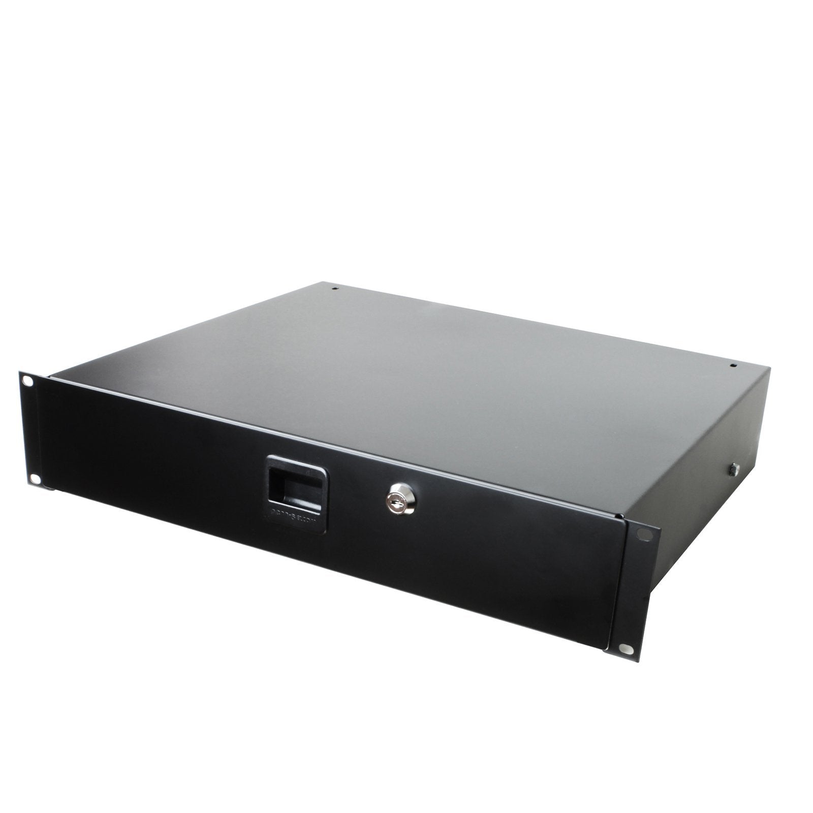 Penn Elcom 3232LK Standard Sliding Steel Rack Drawer for 2 Rack Spaces (2U) with Slam Latch & Key Lock, 14 Inch Deep Gear Storag