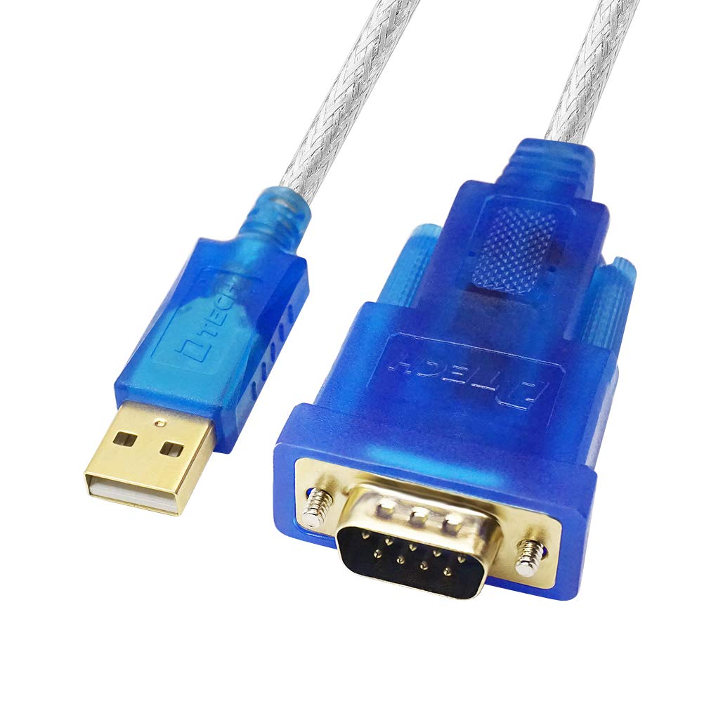 DTECH USB to Serial Adapter Cable with FTDI FT232RL Chipset DB9 RS232 Male Port Supports Windows 11 10 8 7 and Mac Linux (6 Feet