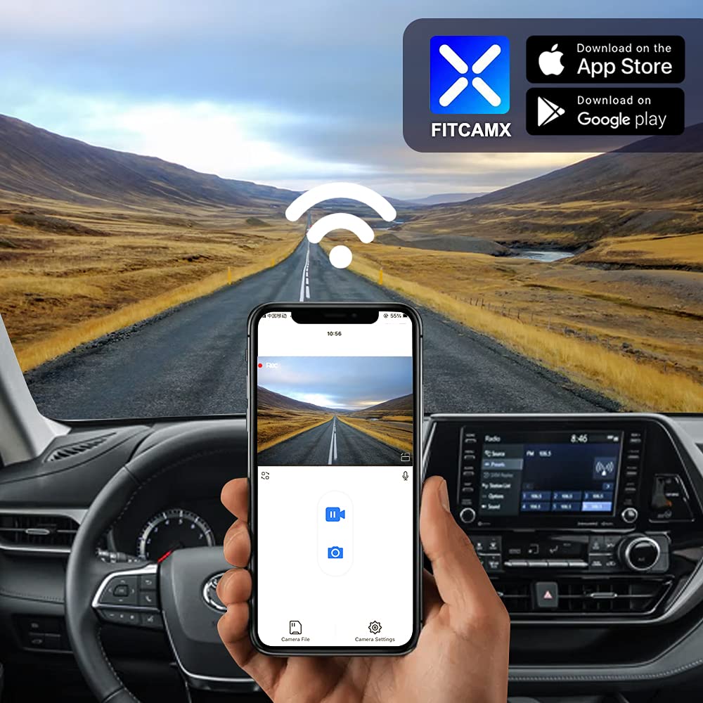 Fitcamx 4K Dash Cam Suitable For Toyota Highlander 2020 2024 Le Limited L Xle Xse Platinum Ux70 (Gen4), Oem Factory Look, Uhd 21