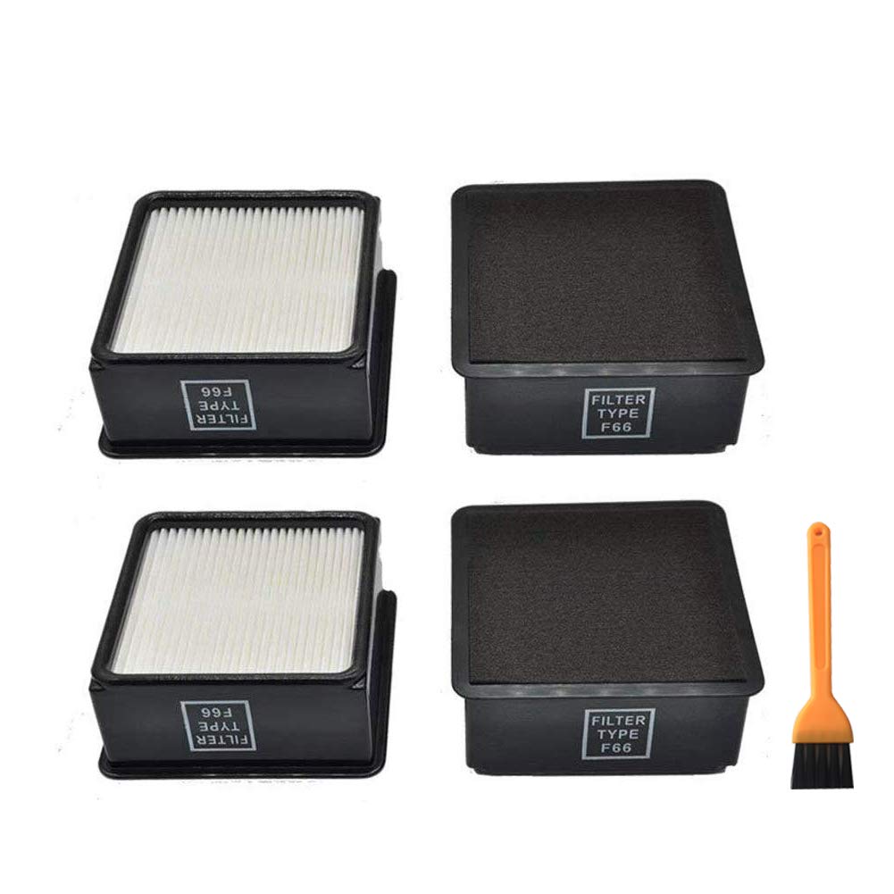 Ez Spares 4 Packs Compatible With Dirt Devi1 F66 (F 66) Hepa Filters With Foam Insert F66 Filter & Foam