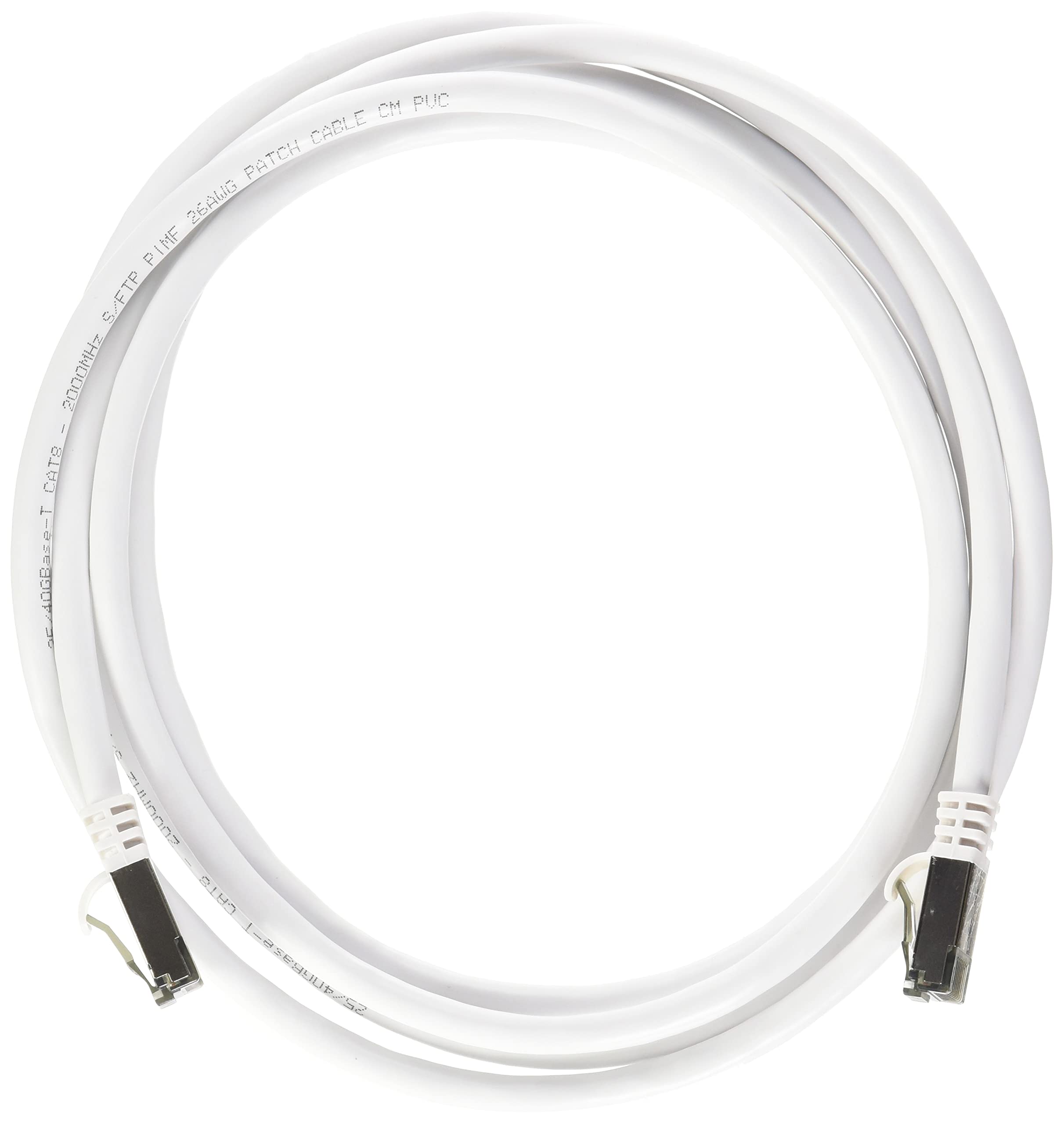Nippon Labs 60Cat8 7 26Wt Cat8 Ethernet Cable 7 Feet Slim Series   White | 2Ghz, 40G, S/Ftp   Shielded 40Gbps 2000Mhz Sftp Patch