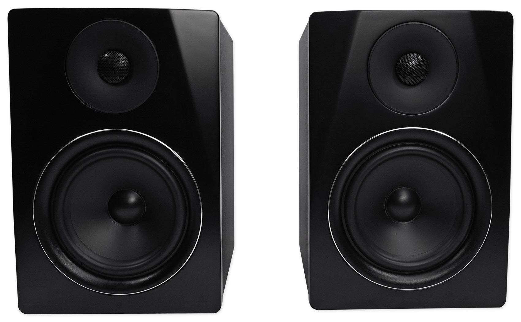 Rockville Apm6B Powered Usb Studio Monitor Speaker Pair In Black, 6.5'', 2 Way, 350W, Eq, Mdf Wood, Rca/Xlr, Perfect For Studios