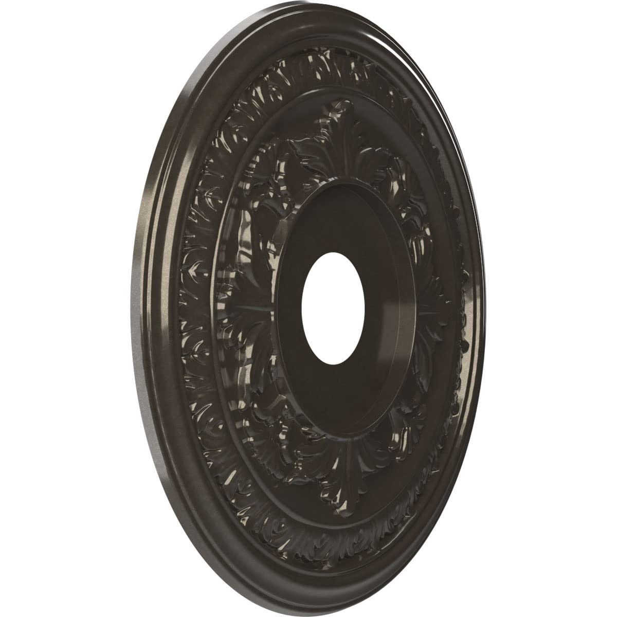 Ekena Millwork Cmp19Bacch Baltimore Thermoformed Pvc Ceiling Medallion (Fits Canopies Up To 7 3/4), 19Od X 3 1/2Id X 1P, Metalli