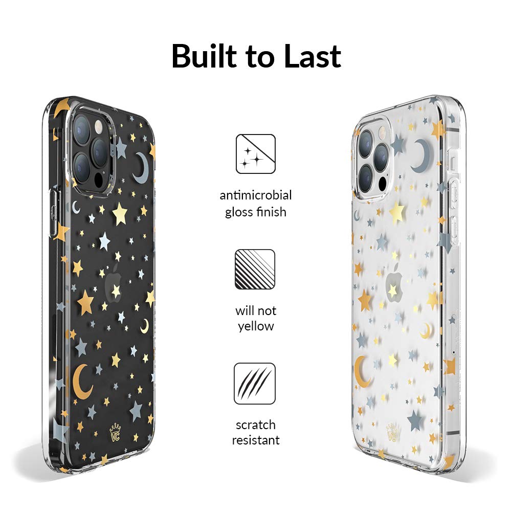 Velvet Caviar Clear Phone Case iPhone 12 Pro Max 8ft Drop Tested Polycarbonate Stars and Moon