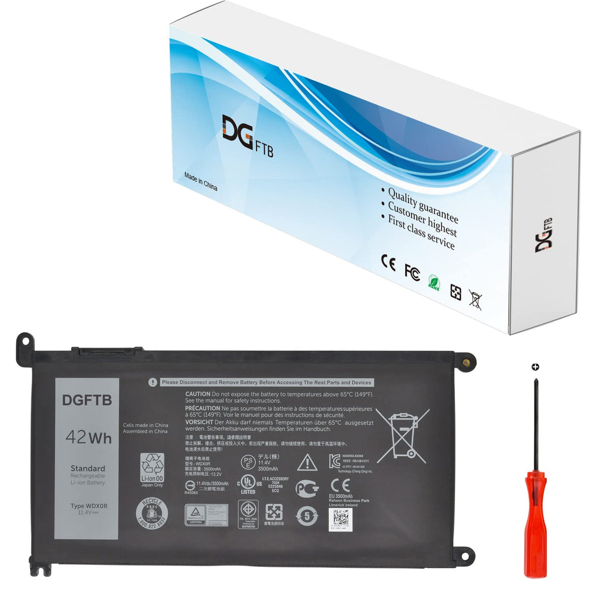 Dgtech Wdx0R Replacement Laptop Battery For Dell For Inspiron 15 5565 5567 5568 5578 7560 7570 7579 7569 13 5368 5378 7368 7378
