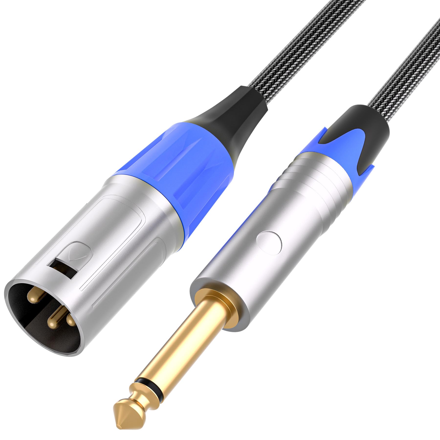 Tisino 1/4 to XLR Male Mono Cable Unbalanced Quarter inch to XLR Male Microphone Cable for Connecting Instruments to Mixers, 6.6