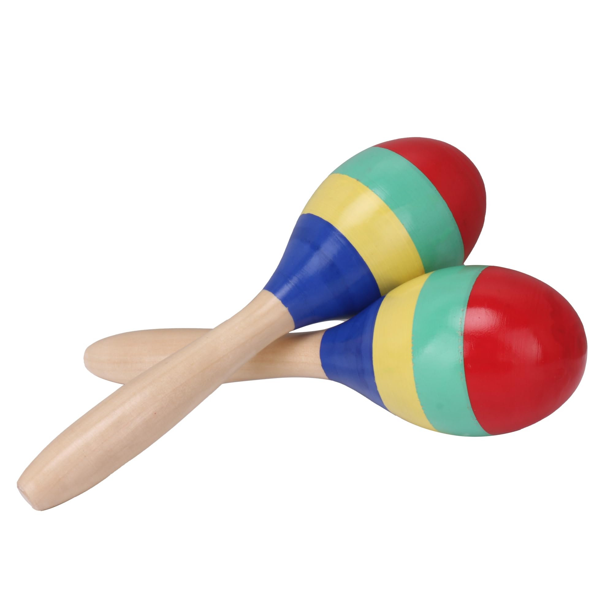 2Pcs Color Wooden Orff Sand Ball Maraca Percussion Hand Cranked Musical Instrument