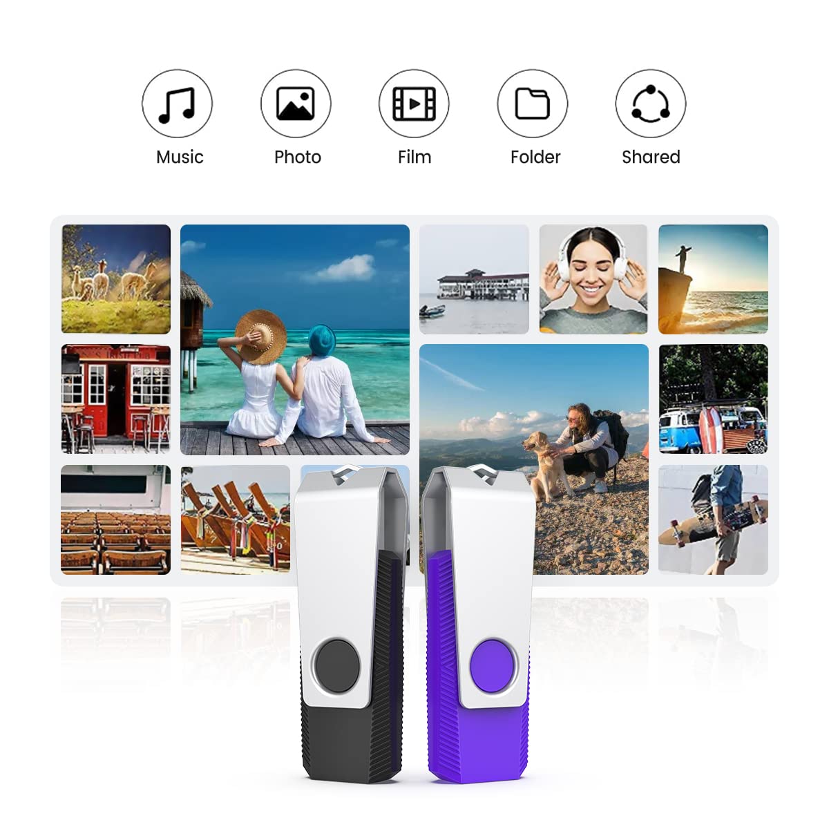 Aiibe 64Gb Flash Drive 3.0 5 Pack 64Gb Usb 3.0 Thumb Drive Usb Drive 64Gb Jump Drive Memory Stick Multi Pack 64Gb Flash Drives (64G, 5 Mixed Colors: Black Red Cyan Green Purple)