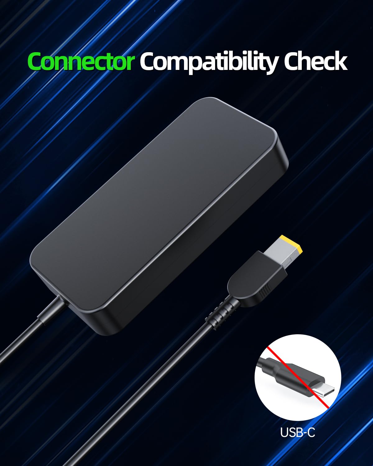 135W Charger Fit For Lenovo Thinkpad Docking Station Power Cord, Slim Tip (Safety Certified By Ul), Universal Thunderbolt 3 4, Usb C Dock Ultra Pro Gen 1 2, Compact Design