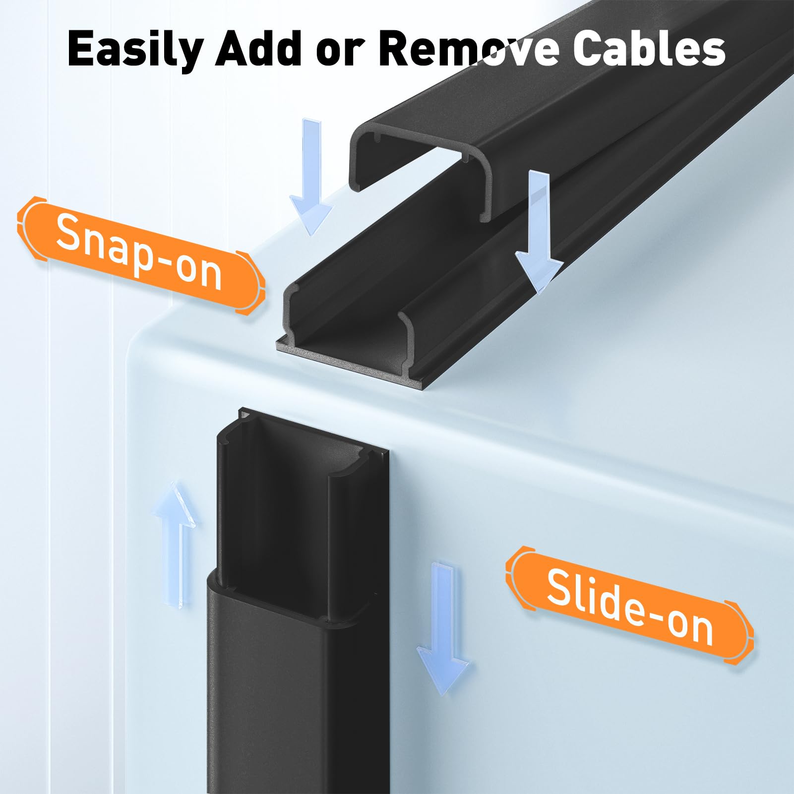 Delamu Black Cord Hider, 62.8In Tv Cable Hider, Cord Covers For Wires On Wall, Wire Hider Wire Covers For 2 3 Cords On Wall, Eas