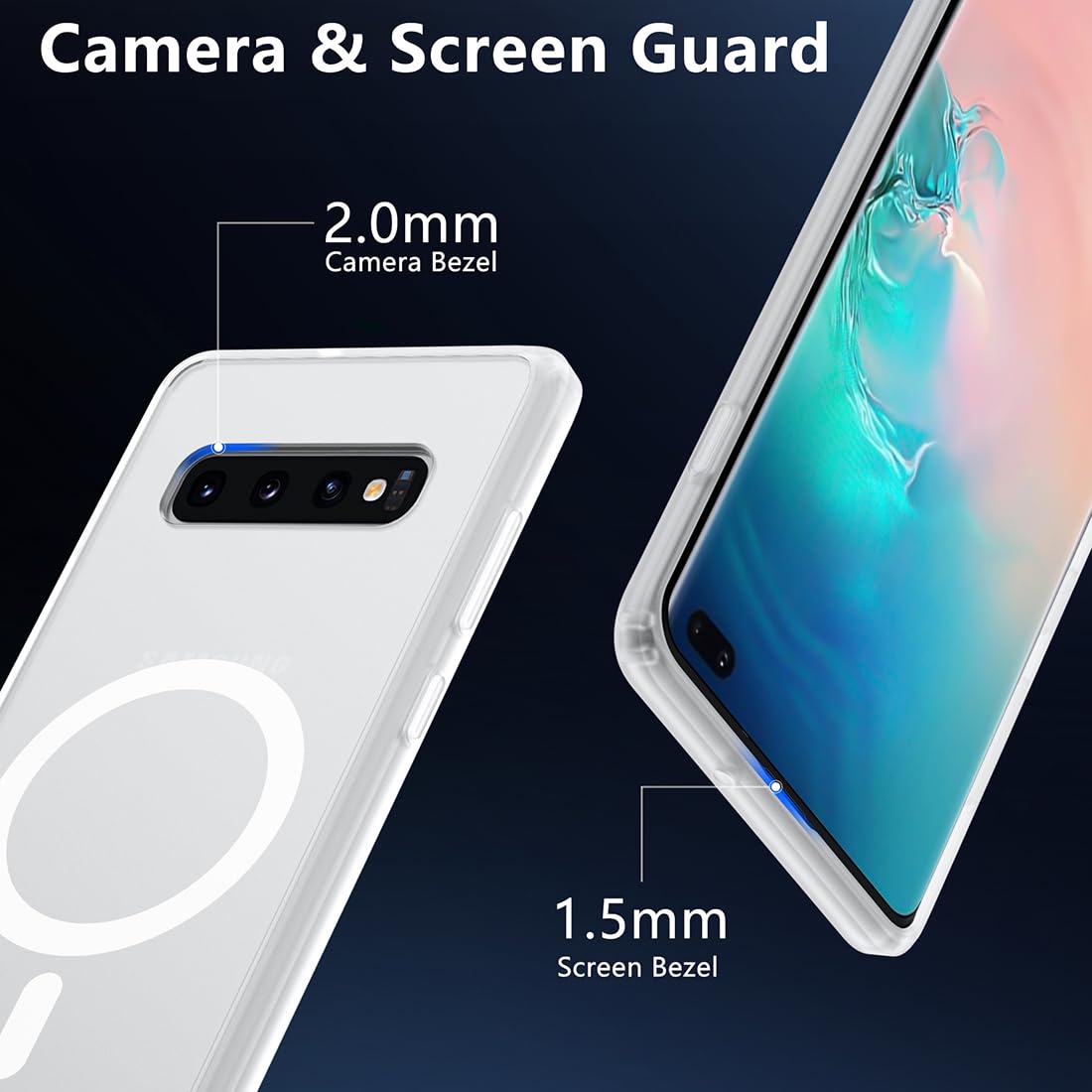 Tianniuke Magnetic Case For Samsung Galaxy S10 Plus, Translucent Matte Anti Fingerprint,Compatible With Magsafe,Slim Fit Shockpr