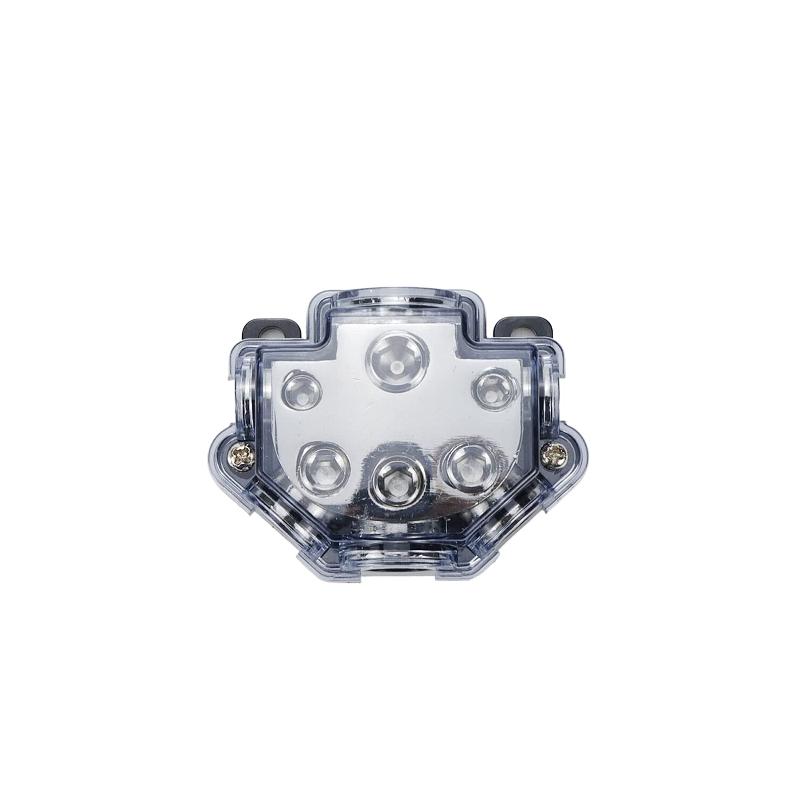 S Sydien 2Pc Power Distribution Block Car Audio 1 In 5 Ways Out Car Audio Distribution Block 0 Gauge Input 2/4/8 Gauge Out Ground Cable Splitter Distribution Block For Automotive