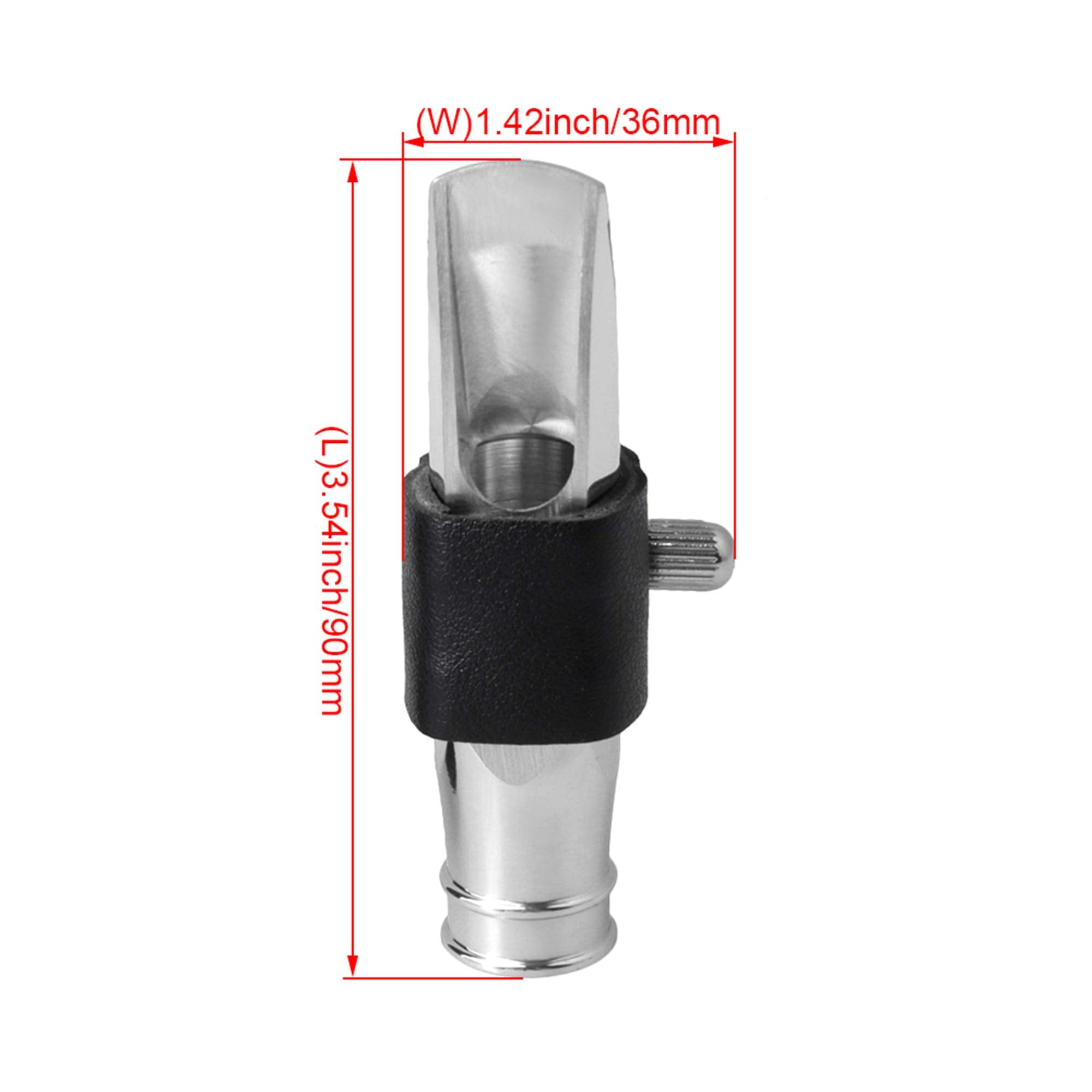 Yibuy Jazz Style B Flat Alto Saxophone Sax Mouthpiece Silver 9# Pu Leather Cap