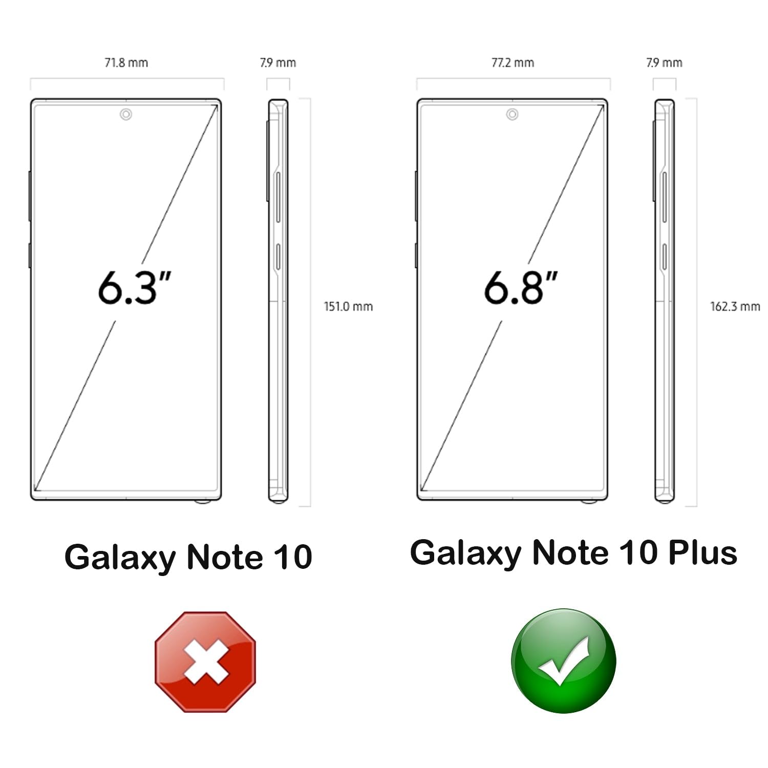 Wallskin Case For Galaxy Note 10 Plus Heavy Duty Full Body Military Grade Drop Protection Carrying Cover Holder | Holster For Me