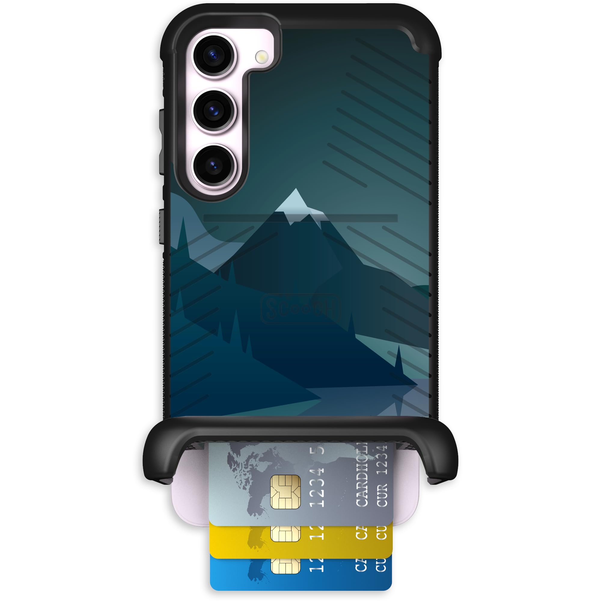 Scooch for Samsung Galaxy S23 Plus Case with Card Holder, Wingmate Wallet Case with Hidden Card Slot and RFID Protection, Holds 