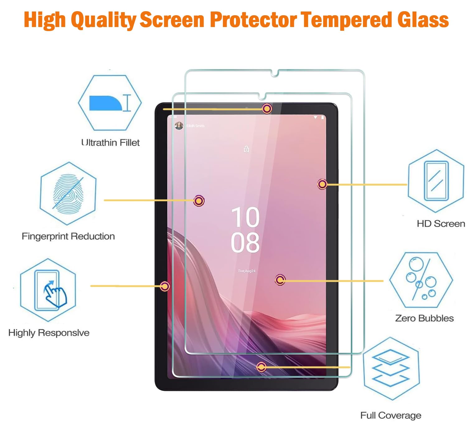 [2 Pack] Lnuyefn Screen Protector For Lenovo Tab M8 Gen 4Th 2023 Gen 3 2022 Tab M8 Hd Lte 2021/Tab M8 Hd/Smart Tab M8/Tab M8 Fhd