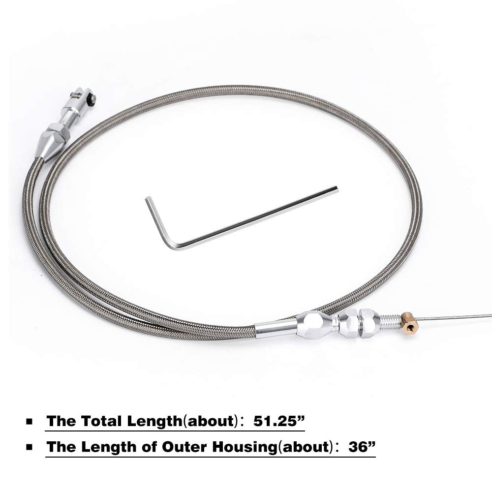 Pqy 36'' Braided Throttle Cable Kit Compatible With 97 07 Chevrolet/Chevy Ls1 Engine 4.8L 5.3L 5.7L 6.0L