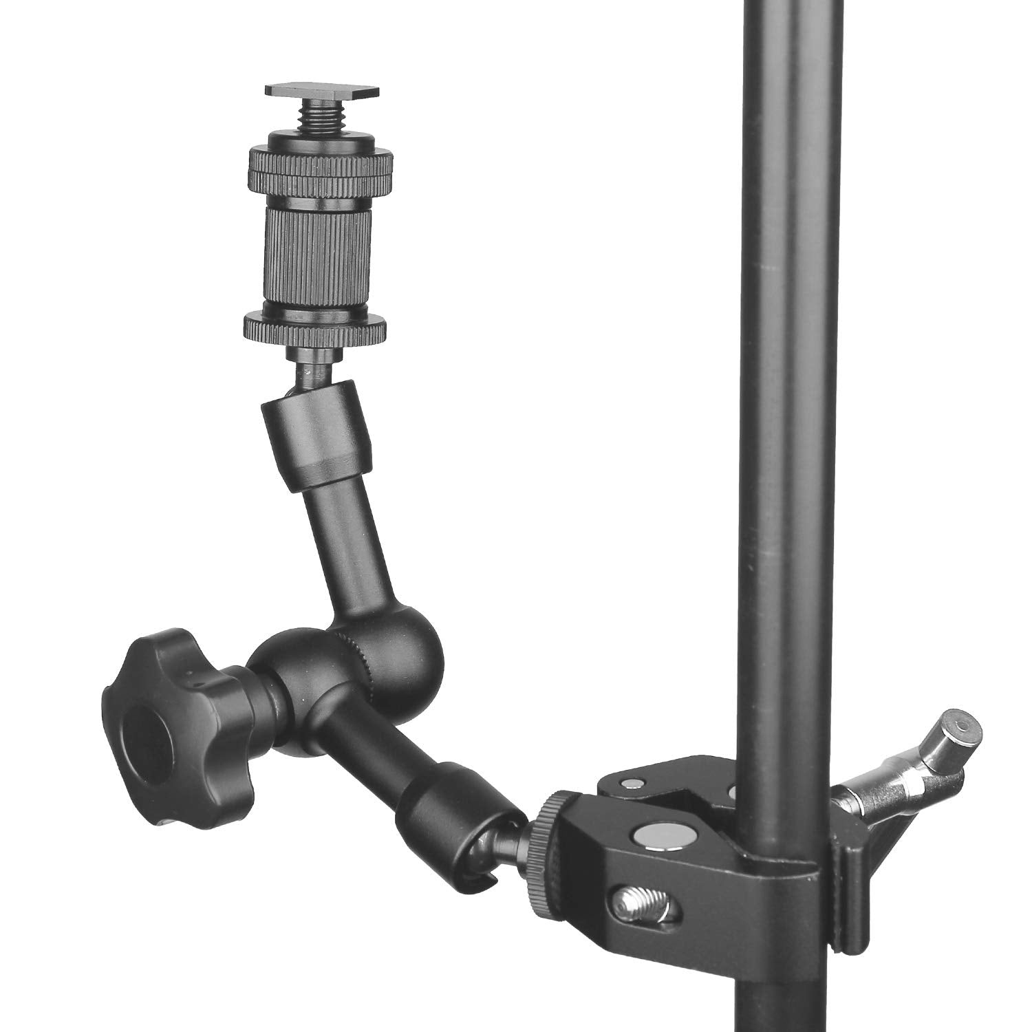 Chromlives 7 Magic Arm, Articulating Magic Friction Arm Adjustable With Hot Shoe Mount 1/4 Tripod Screw Compatible With Dslr