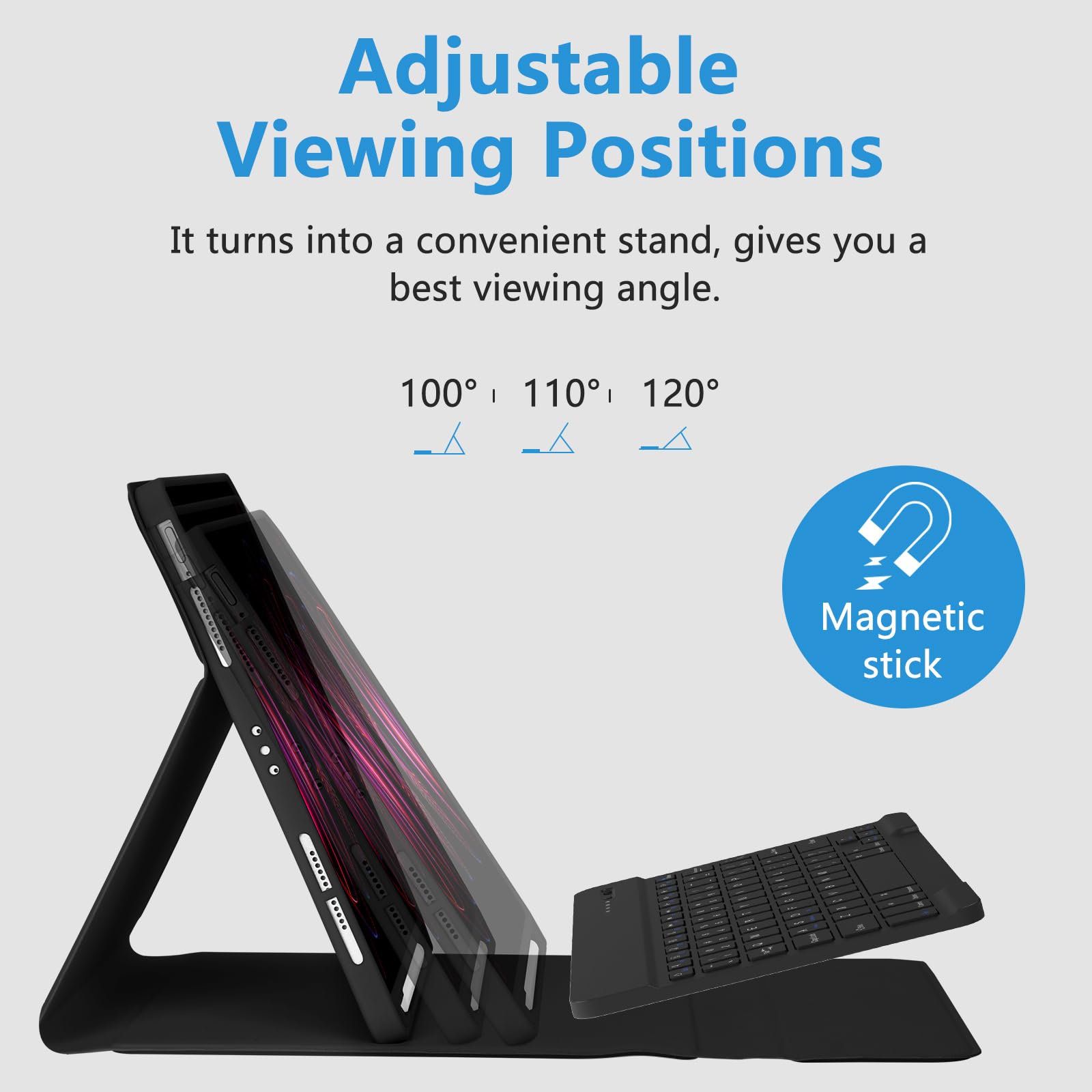 Mmk For Ipad Pro 11 Inch 4Th 3Rd Gen Case With Keyboard, For Ipad Air 5Th 4Th 10.9 Inch & Ipad Air 11 Inch (M2) 2024 Keyboard Ca