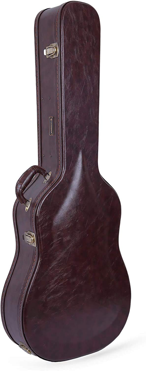 Crossrock Hard-Shell Wood Case for 17    Archtop Acoustic Jazz Guitars-Stainless Steel Latches, Sponge Lining, Metal Feet, Stora