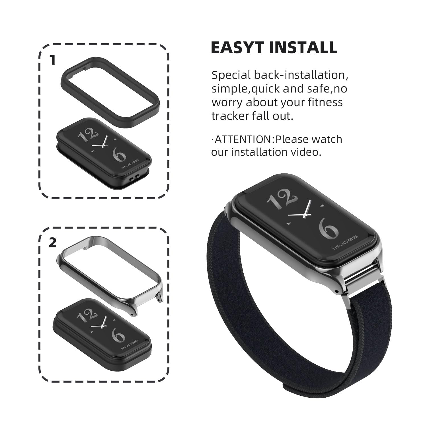 Mijobs Strap For Amazfit Band 7 Nylon Replacement Strap Watch Wristband Smart Bracelet Accessories For Amazfit 7 Fit Band