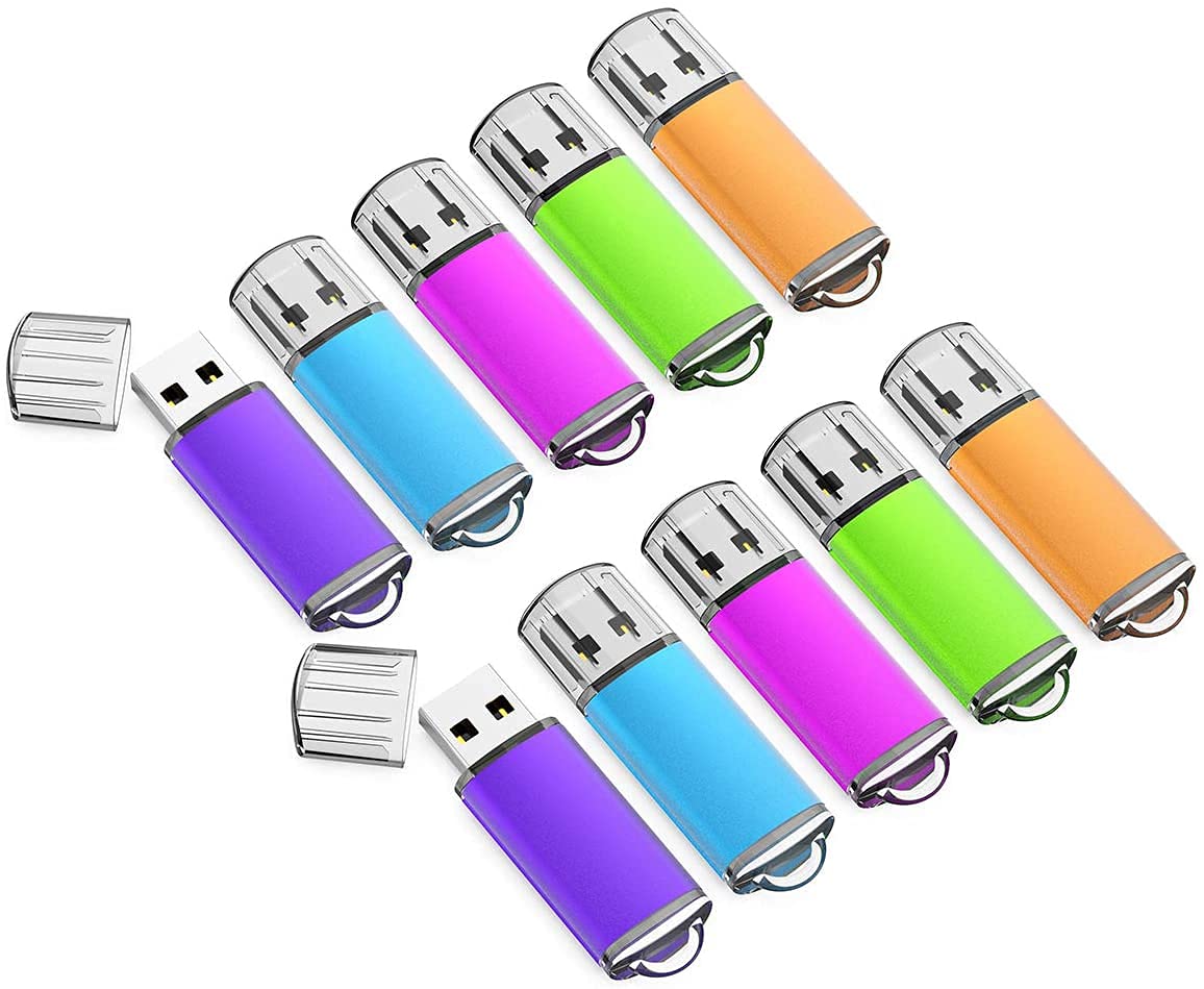 K&Zz 32Gb Flash Drive 10 Pack 32Gb Usb Drive Thumb Drive 32G 32 Gb Usb 3.0 Flash Drive Usb Stick Zip Drives, Multicolored