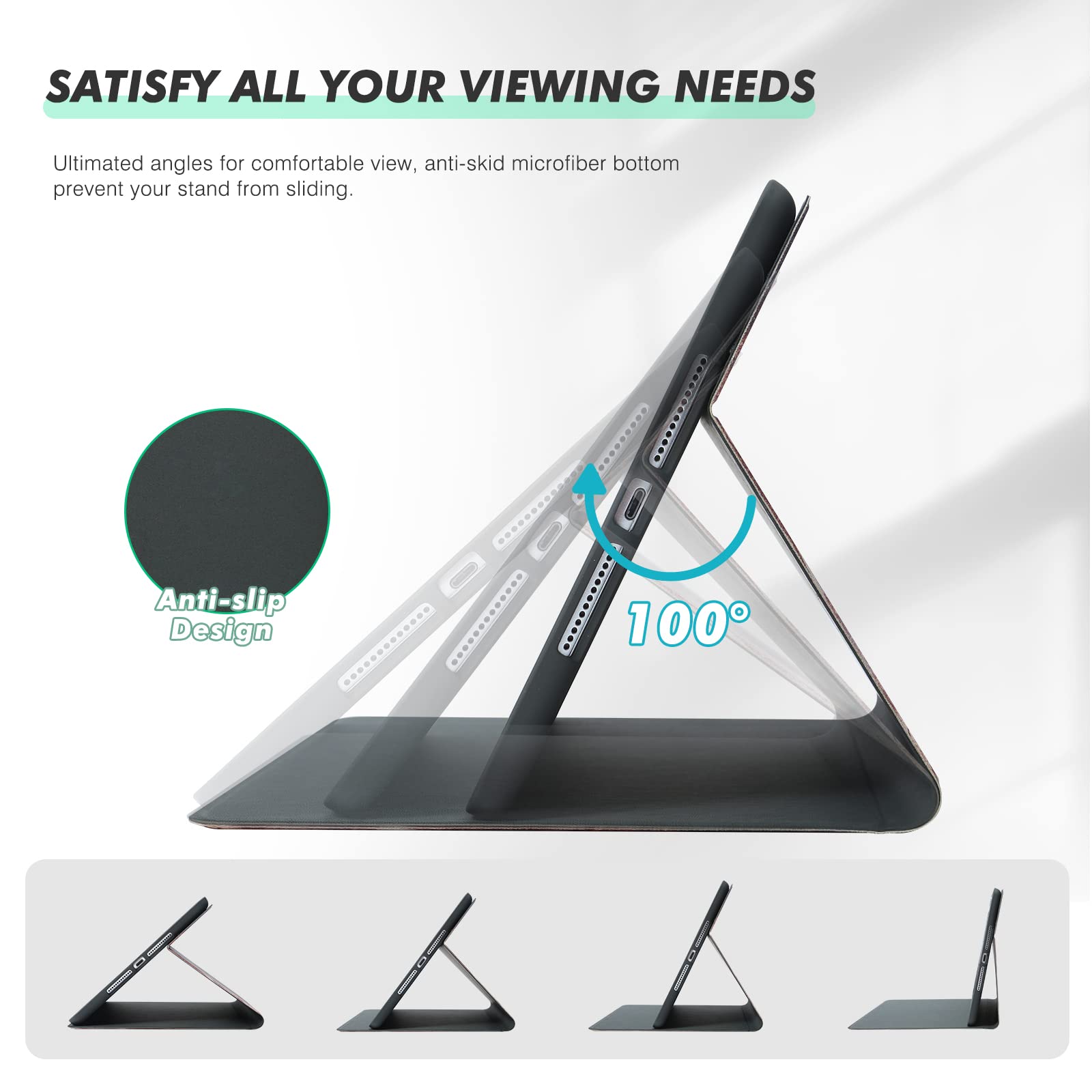 Azmyeuo Cover For Ipad 9Th/8Th/7Th Generation, Case For 10.2 Inch Ipad 9Th/8Th/7Th Generation 2021/2020/2019   Premium Folio Sta