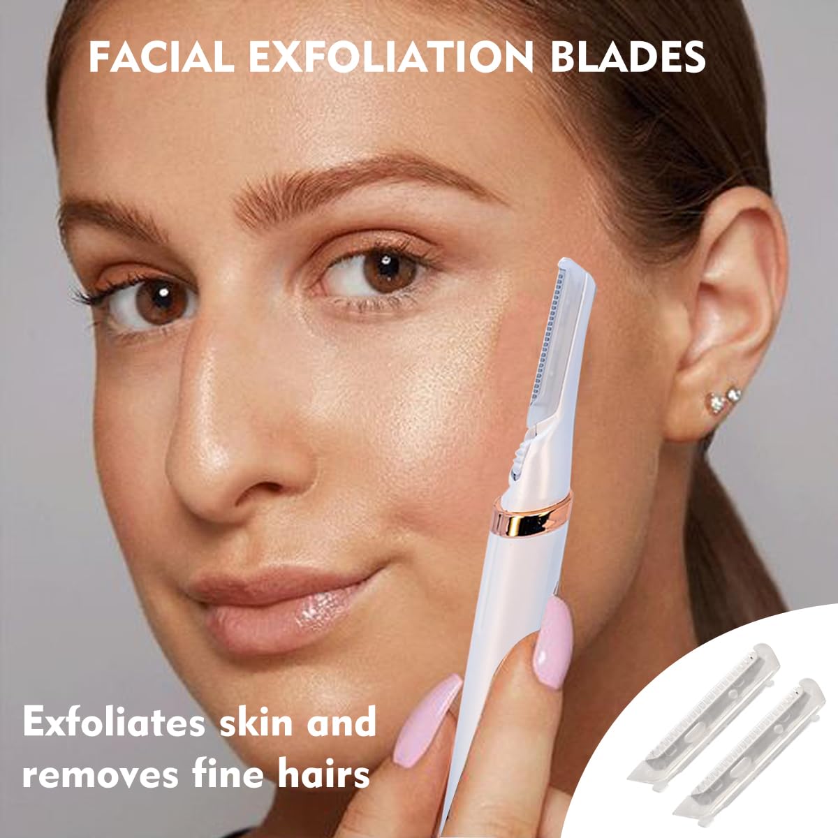 18 Pack Replacement Head For Finishing Touch Flawless Dermaplane Glo Sonic Facial Exfoliation Lighted, Dermaplane Refill Blades