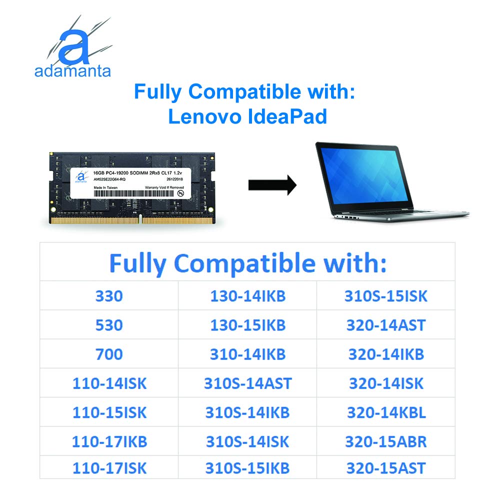 Adamanta 16Gb (1X16Gb) Laptop Notebook Memory Upgrade Compatible For Lenovo Flex, Legion, Ideacentre, Ideapad, Thinkcentre Ddr4