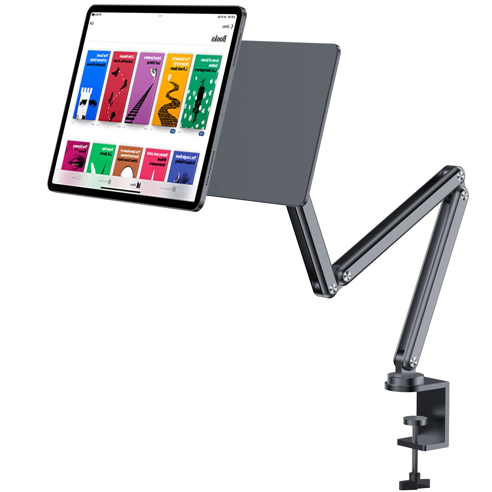 KU XIU Magnetic iPad Pro 11 Stand, Foldable Arm Tablet Holder for Working, Multi-Node Adjustable Premium Portable iPad Mount for