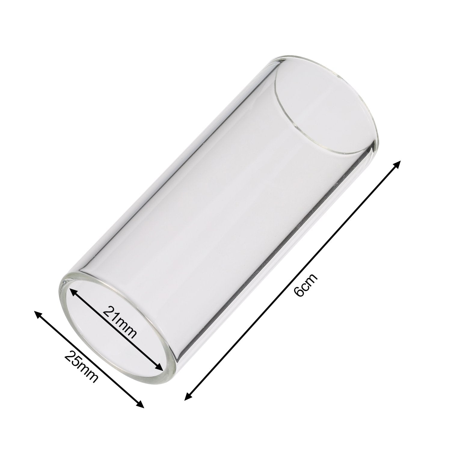 Pangda 2 Pieces Glass Slide And Stainless Steel Slide In Box For Guitar, Bass, Medium (6 Cm)