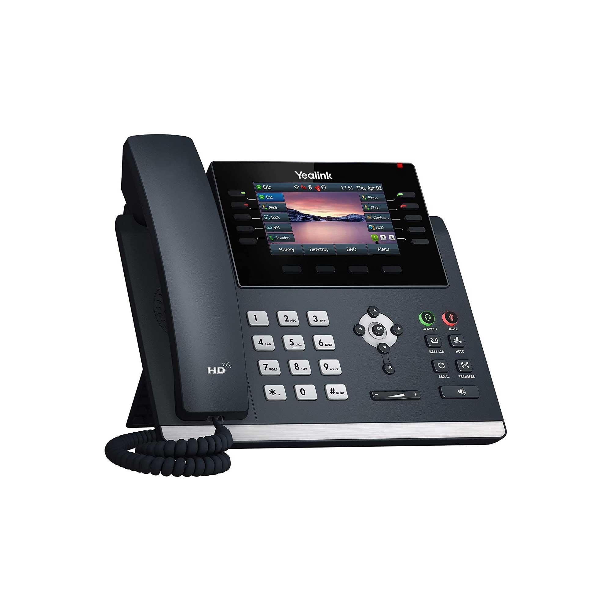 Yealink T46U Ip Phone, 16 Voip Accounts. 4.3-Inch Color Display. Dual Usb 2.0, Dual-Port Gigabit Ethernet, 802.3Af Poe, Power Ad