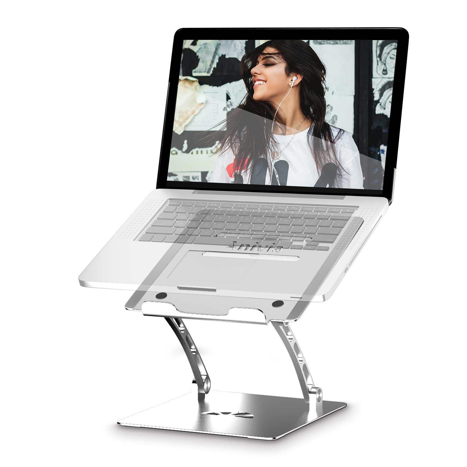 Anivia Newest Laptop Stand,Adjustable Laptop Computer Stand Portable Foldable Laptop Riser Metal Holder Compatible With 10 To 17