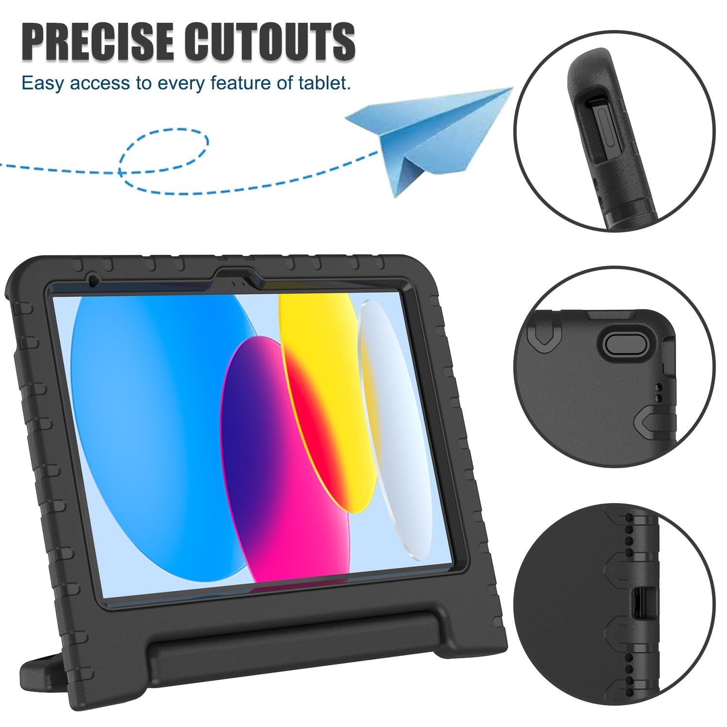 Avawo Ipad 10Th Generation Kids Case 2022 (10.9 Inch) Case With Built In Screen Protector, Shockproof, Portable Handle Stand Pro