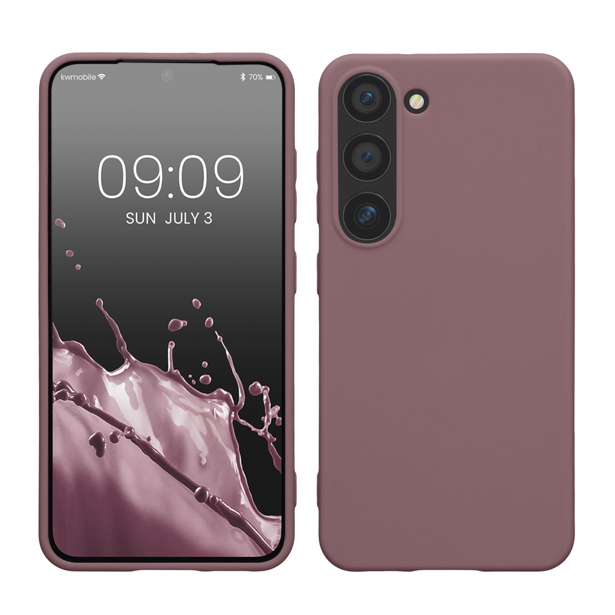 kwmobile Case Compatible with Samsung Galaxy S23 Case - Soft Slim Protective TPU Silicone Cover - Grape Purple