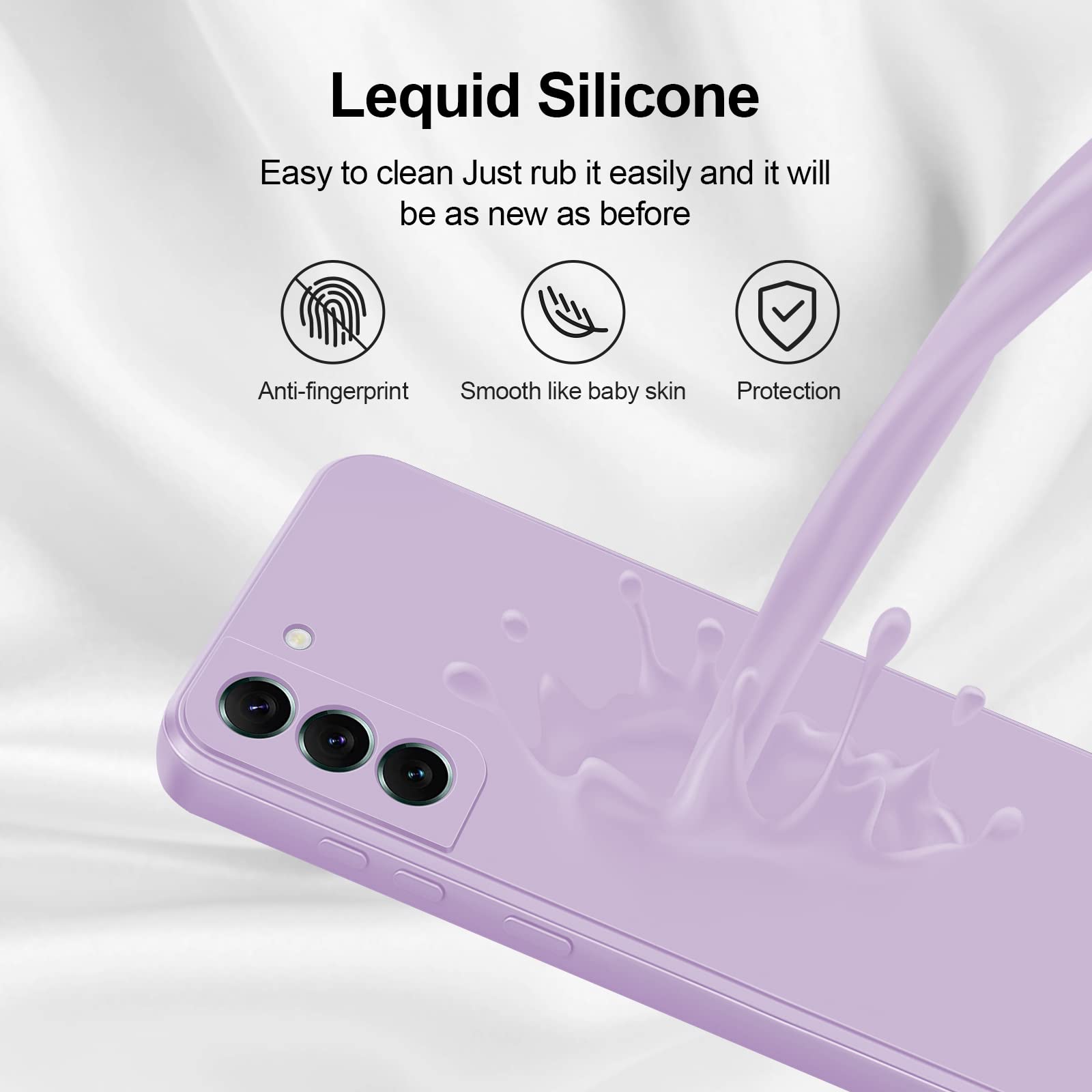 Giiyoon Silicone Case Compatible With Samsung Galaxy S22 5G, Full Body Silky Soft Touch Phone Case With Camera Protection, Shock