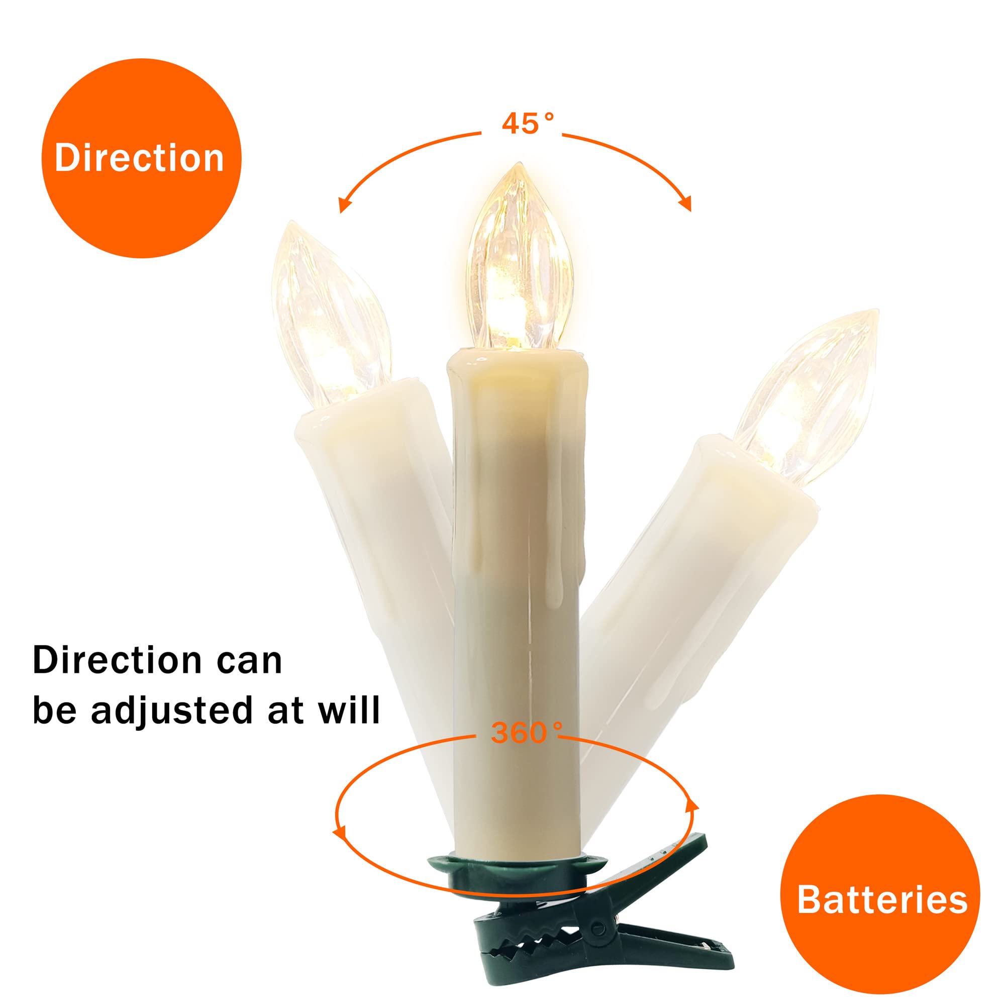 Gedengni Led Taper Candle Timer Candlestciks, 10Pcs Mini Battery Powered Chandelier Remote Led Candles Sticks 4Inches Flameless