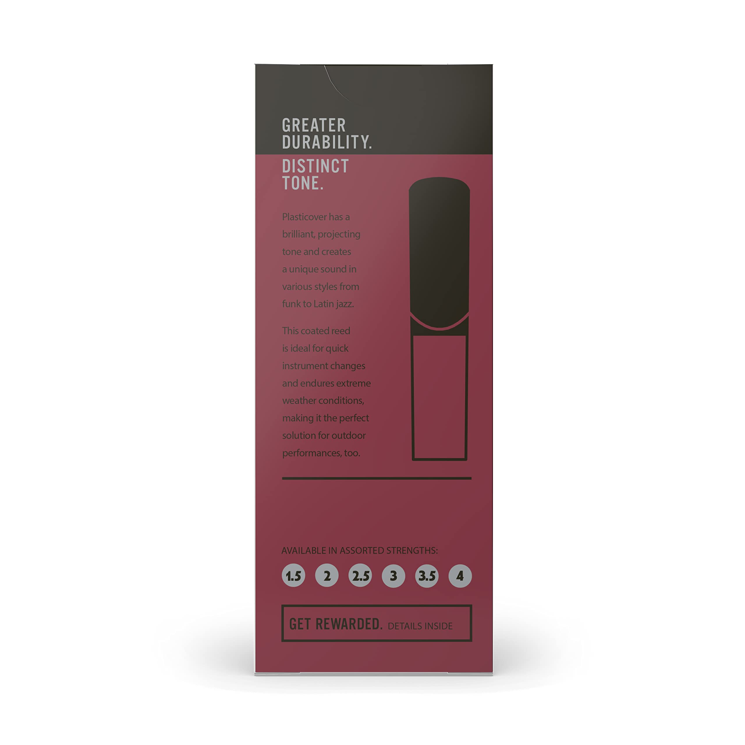 Rico Plasticover Baritone Sax Reeds, Strength 4.0, 5 Pack