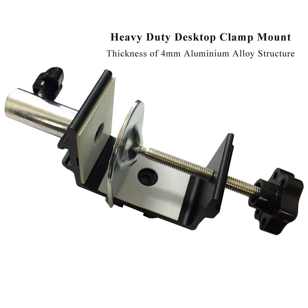Etubby [Heavy Duty] Two Way Metal Table Clamp, Mic Stand, Desk Lamp Stand, Tablet Mount, Phone Bracket Clamp, Desktop Work Light Mounting C Clamp, Fits Up To 6.3Cm Desktop & 1.25Cm Base Bar