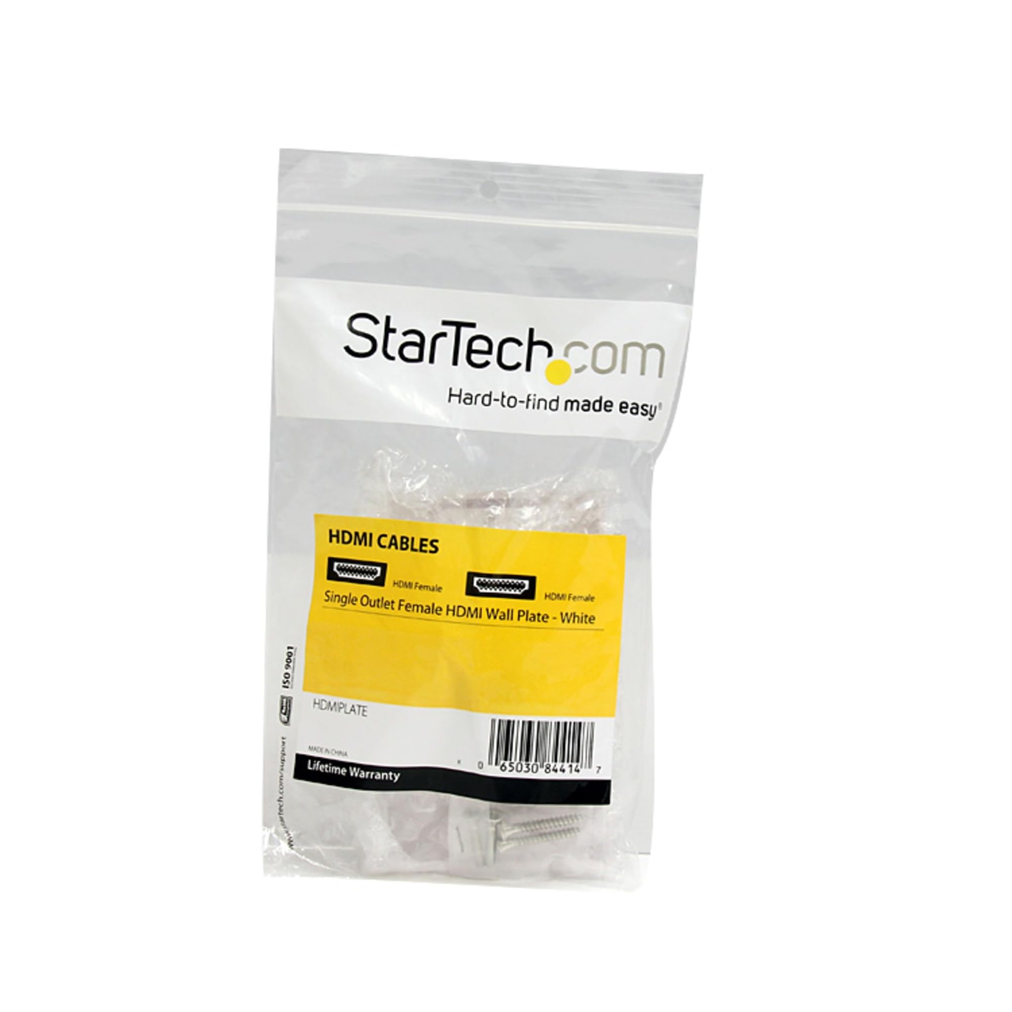 Startech.Com Single Outlet Female Hdmi Wall Plate White   Wall Mount Plate   White   Hdmiplate