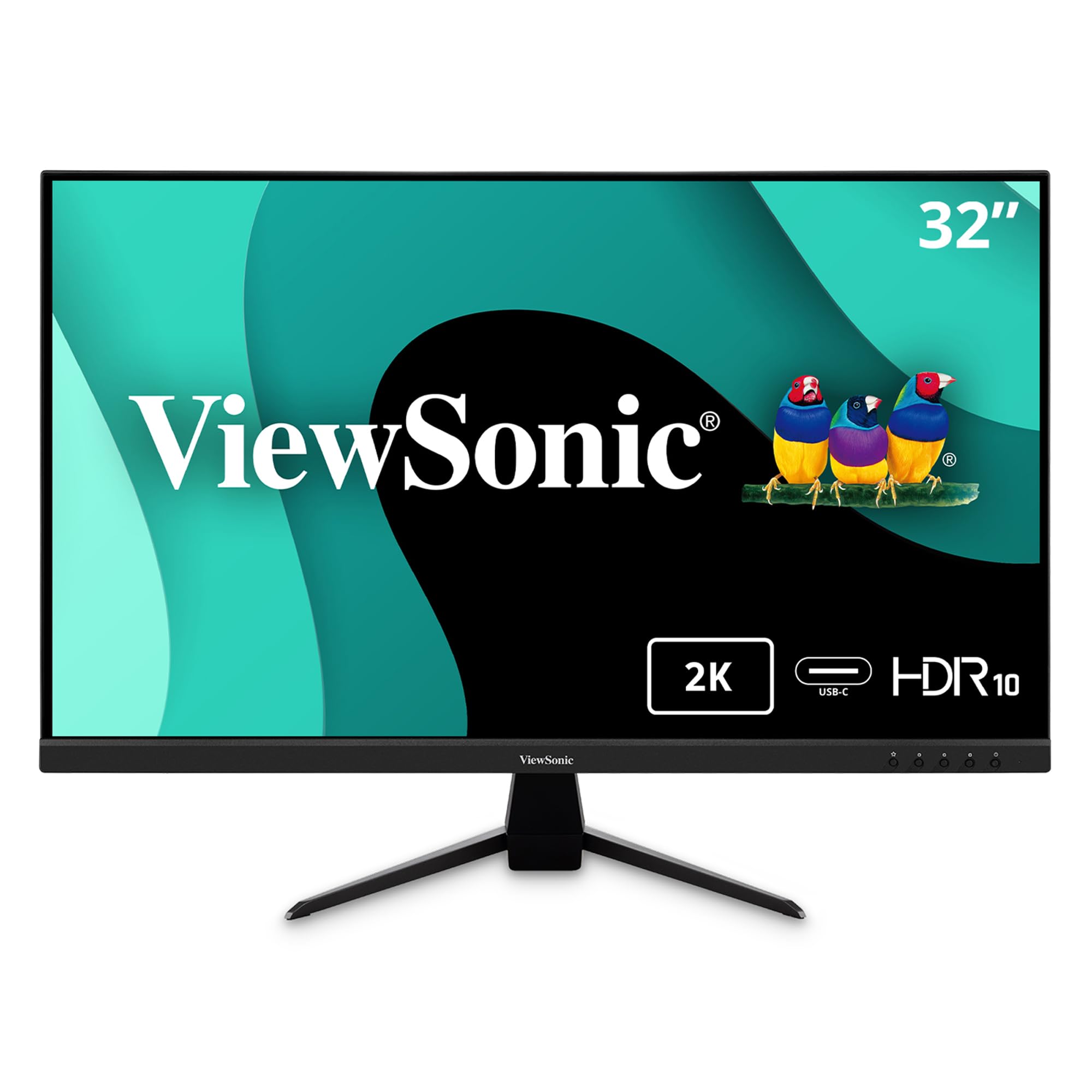 ViewSonic VX3267U-2K 32 Inch 1440p IPS Monitor with 65W USB C, HDR10 Content Support, Ultra-Thin Bezels, Eye Care, HDMI, and DP 