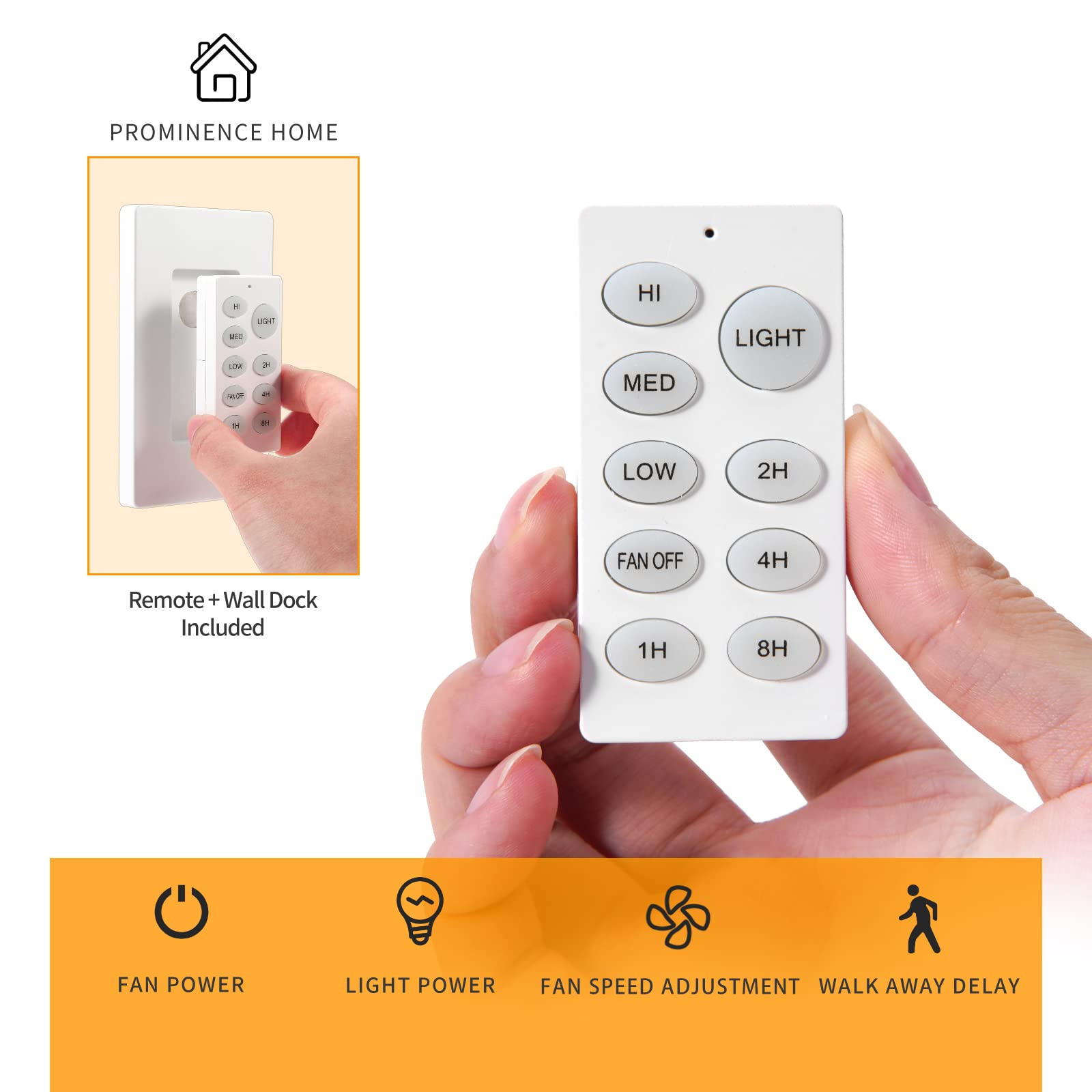 Smart Universal Ceiling Fan Remote Control Kit,Dimmer,No Hub Required, Ceiling Fan Light Timing & Speed Remote, Replace For Hamp