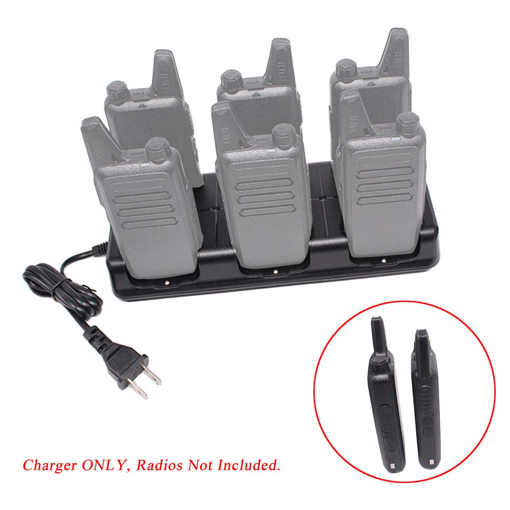 Aimtobest 6 In 1 Charger Compatible For Zastone X6 Retevis Rt22 Luiton Lt 316 Nktech Nk U1 Zeadio Zs B1 Tidradio Td M8 Radtel Rt 10 Radioddity R1 Walkie Talkie Two Way Radio (1 Pack)