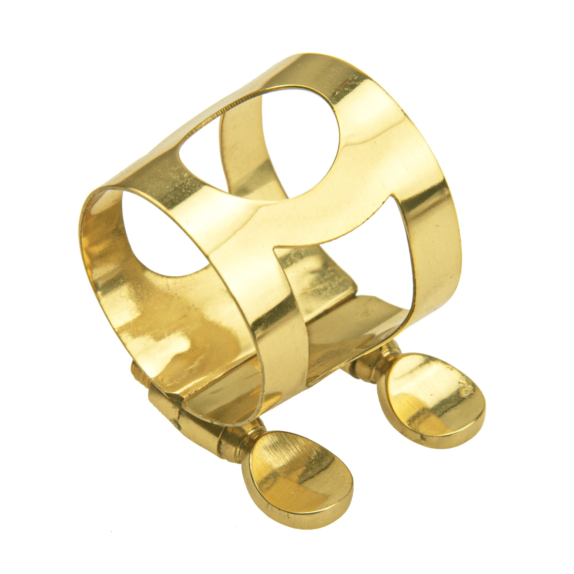 1Pcs Yootones Metal Alto Saxophone Mouthpiece Ligature Double Screws Compatible With Saxophone (Gold)