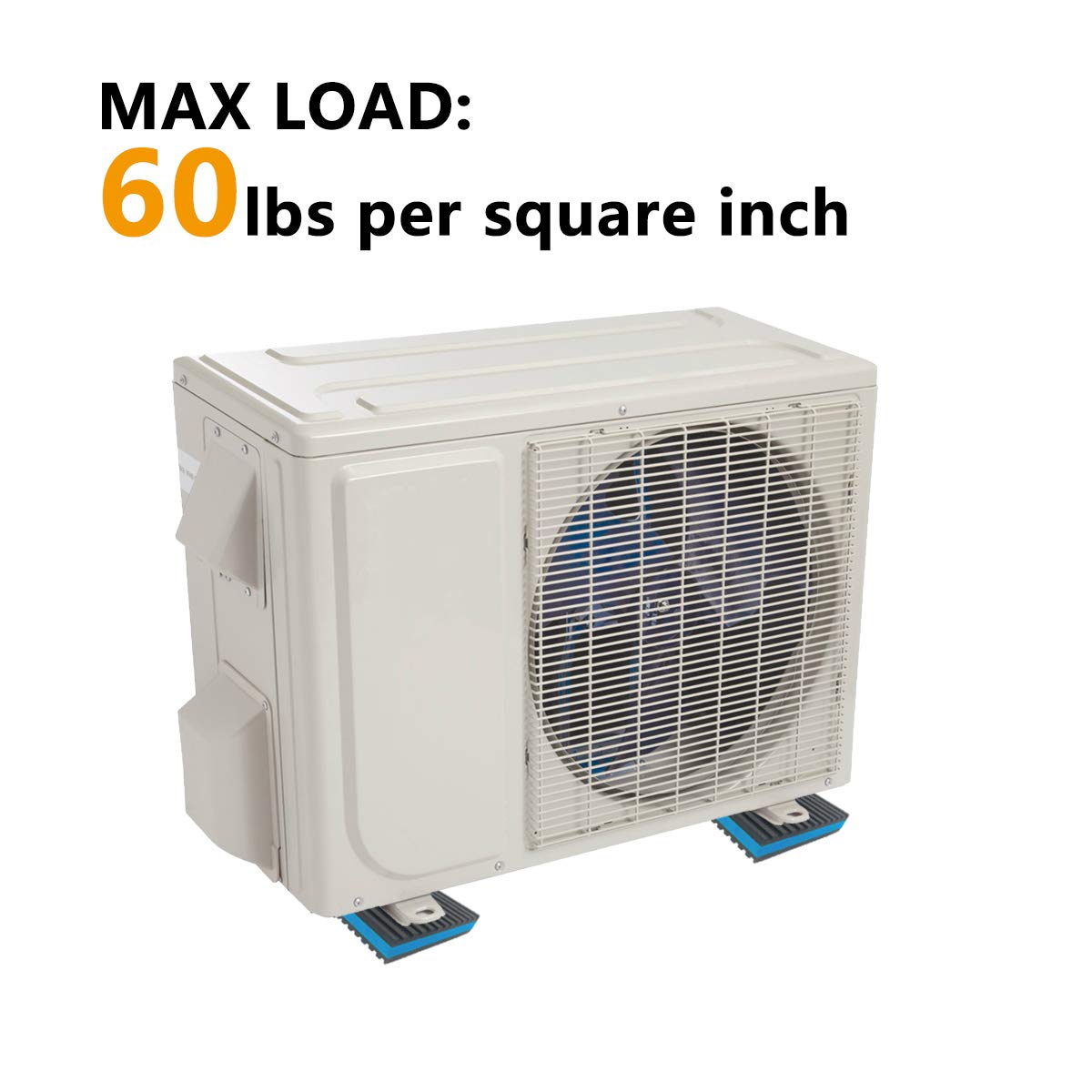 Air Jade 4 Pack Rubber Anti Vibration Pads, 6 X 6 X 7/8 Inches Heavy Duty Eva Vibration Isolation Pads Mats For Hvac, Washers, C